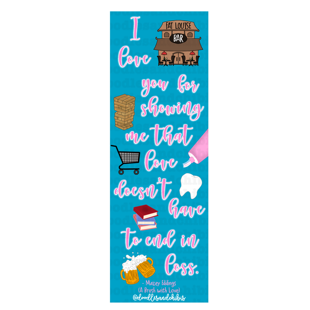 A Brush with Love- I LOVE YOU… simple bookmark